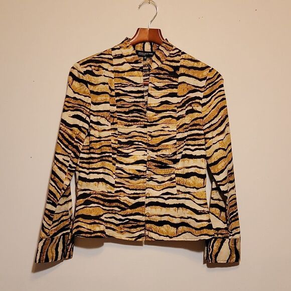 JONES NEW YORK Animal print blouse size M - Picture 1 of 7